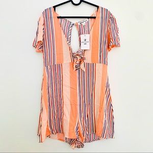 Body Glove Shortie Cover Up Romper Playsuit Peach